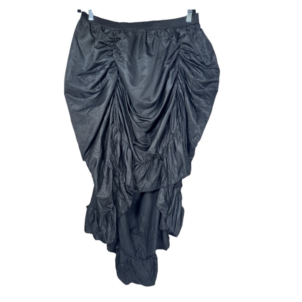 Bur Vogue Skirt Black‎ Gathered Ruffle Burlesque Gothic Biker Core Grunge 4X NEW